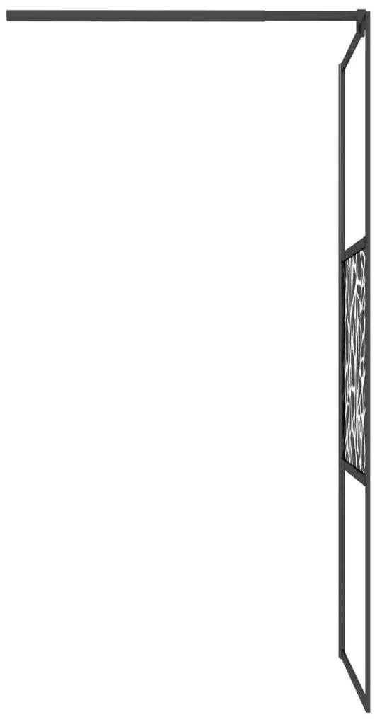 Paravan de dus walk-in negru 90x195 cm sticla ESG model piatra Negru, 90 x 195 cm, glass and stone