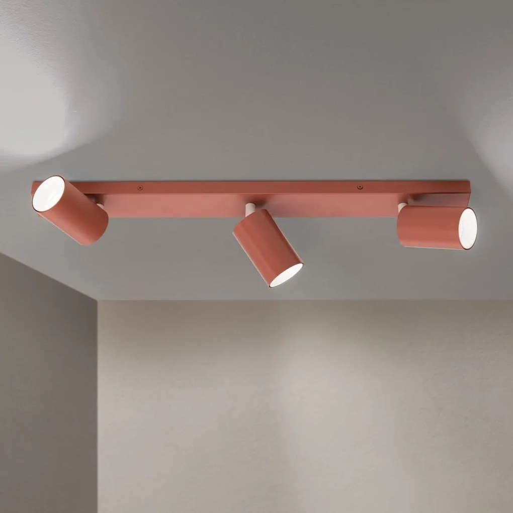 Aplica cu 3 spoturi directionabile stil minimalist PENN, rosu coral