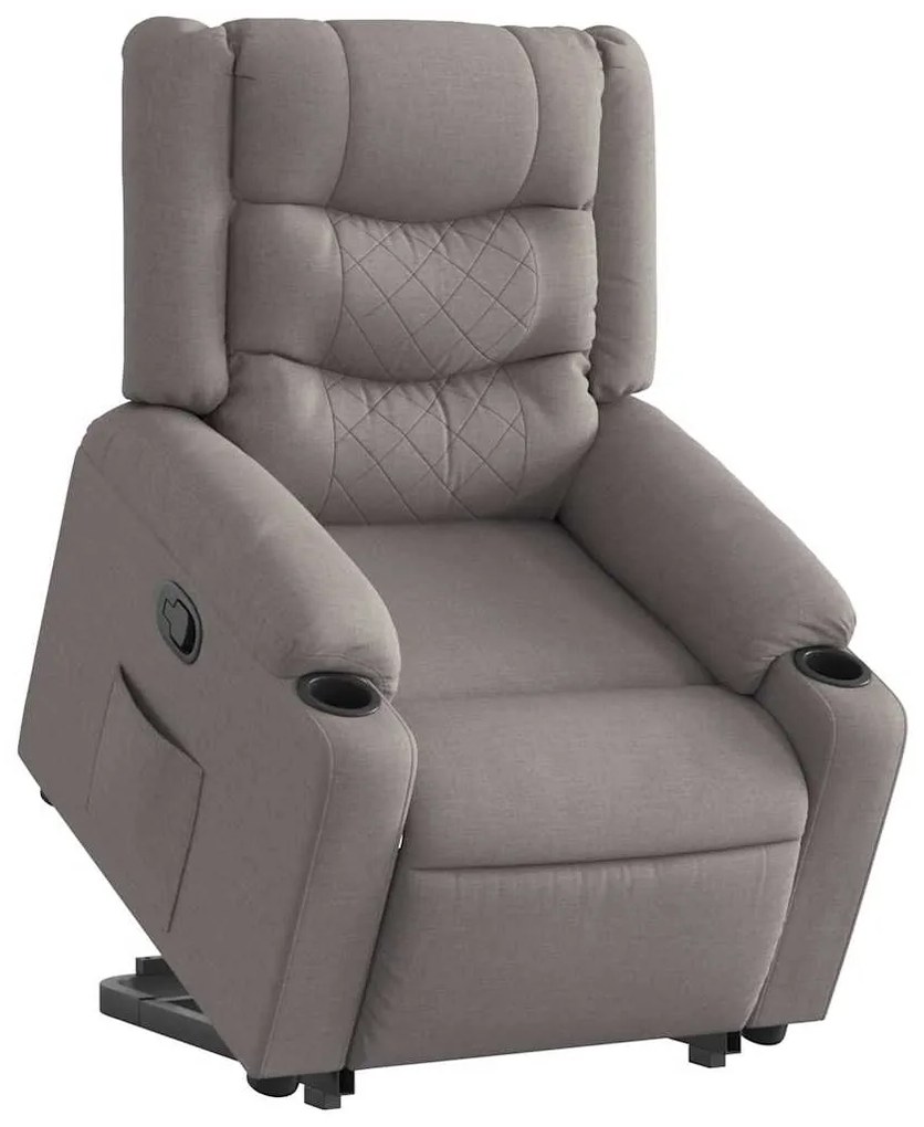 vidaXL Fotoliu rabatabil cu ridicare pe verticală, gri taupe, textil