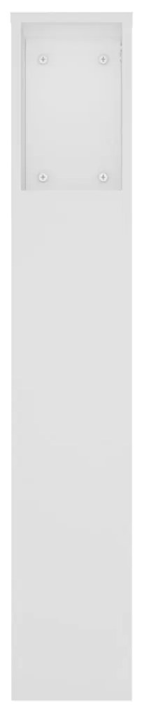 Tablie de pat cu dulap, alb, 180x18,5x104,5 cm Alb, 1