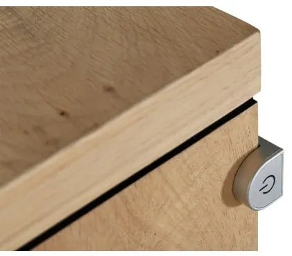 Bufet 2 Usi si 3 Sertare Tulsa, Smoked Oak, Furnir Din Lemn Masiv, 186 Cm