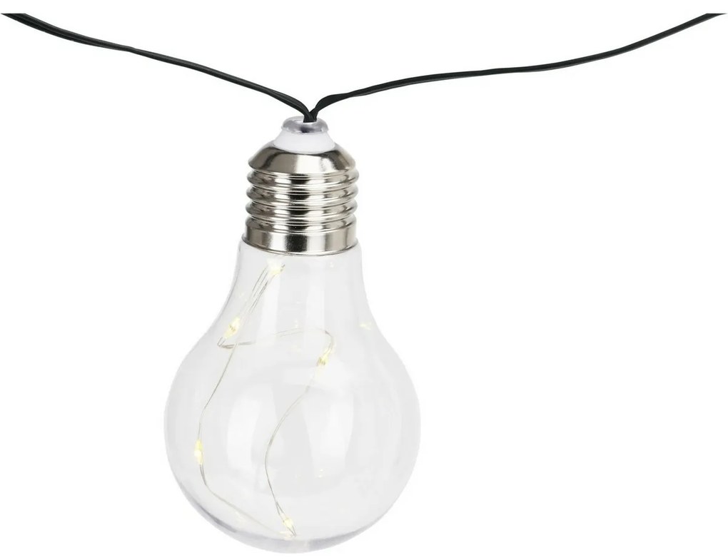 Lanț solar ProGarden  becuri transparente, 2 m, 10 x 5 LED-uri, alb cald