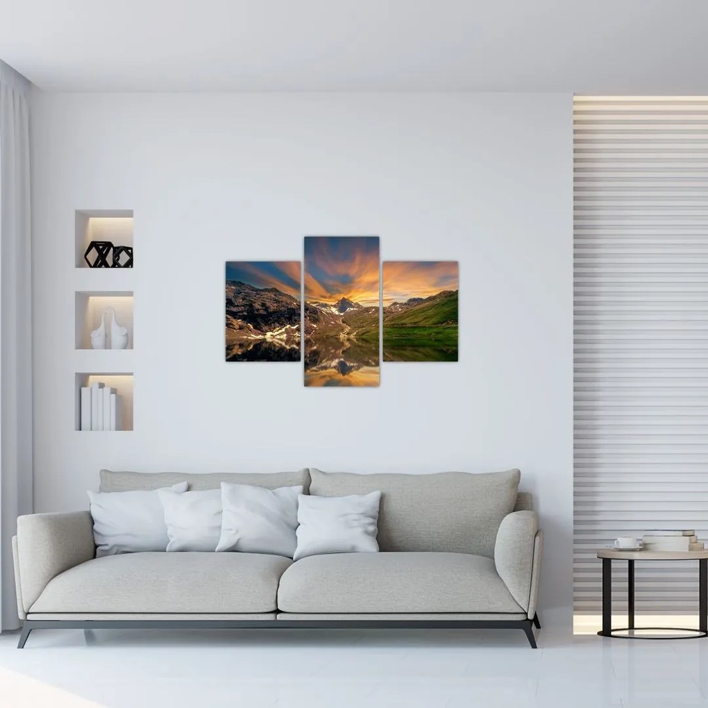 Tablou - Oglindirea în lacul montan (90x60 cm)