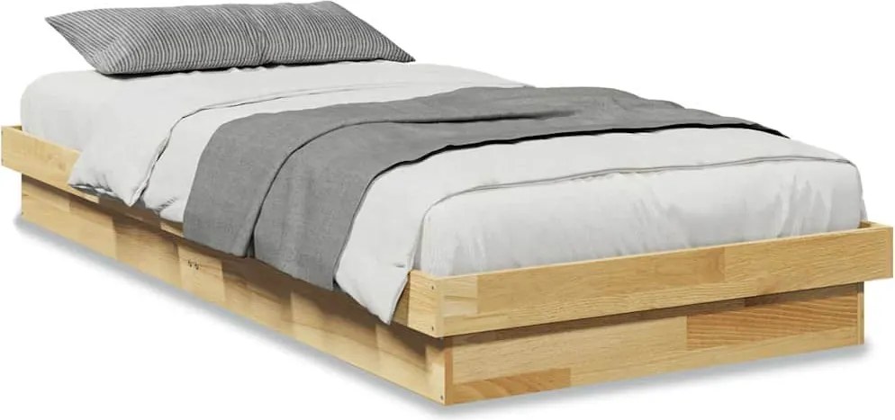 vidaXL Cadru de pat fără saltea 90x190 cm, lemn masiv de stejar