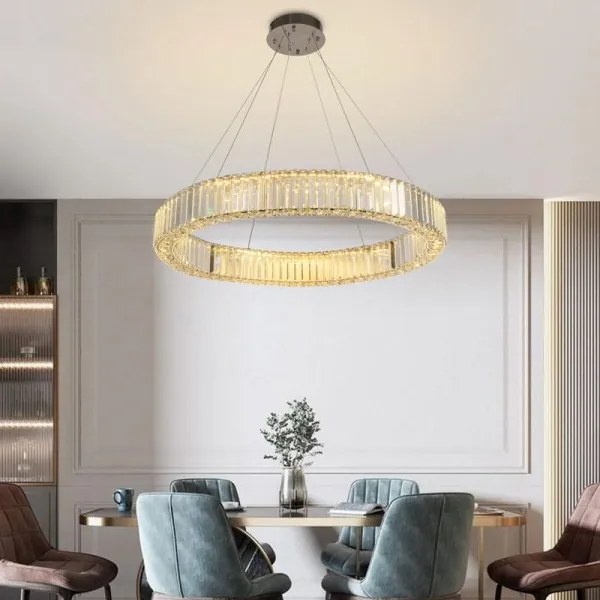 Lustră LED dimabilă pe cablu LED/50W/230V 3000-6500K crom + telecomandă