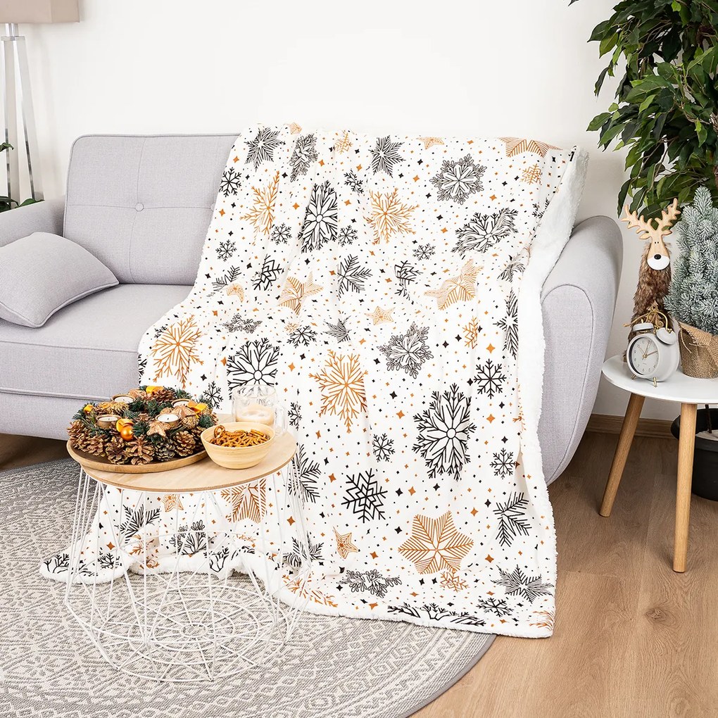 Pătură imitație blăniță 4Home Snowflake Glamour, 150 x 200 cm