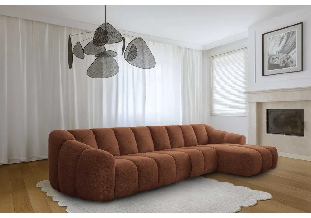 Colțar teracotă (cu colț pe partea dreaptă/cu șezlong) Shell – Miuform