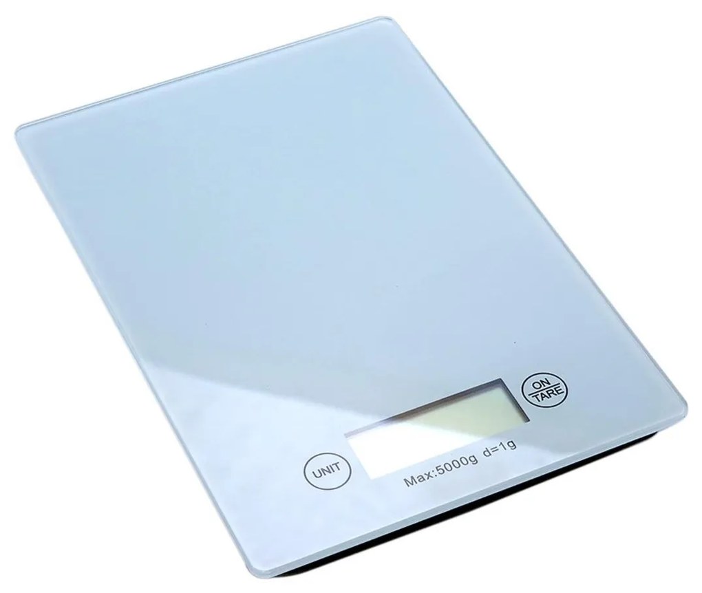 Cantar electronic de bucatarie, max 5 kg, gri deschis, 2xAAA, 23x16x2 cm