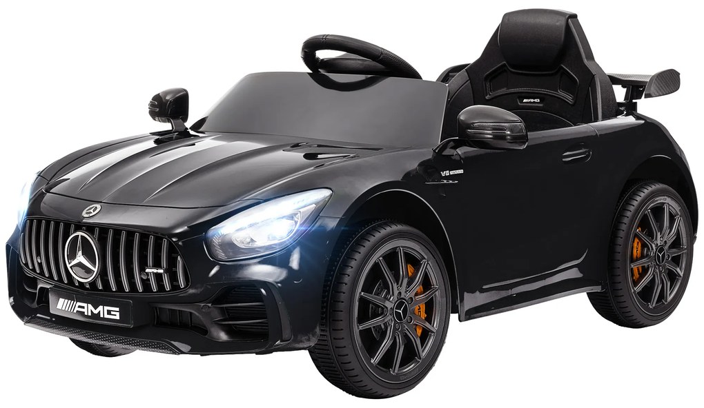 AIYAPLAY Mașină electrică pentru copii, Mercedes, 3-5 km/h, telecomandă, lumină &amp; muzică, Negru | Aosom Romania