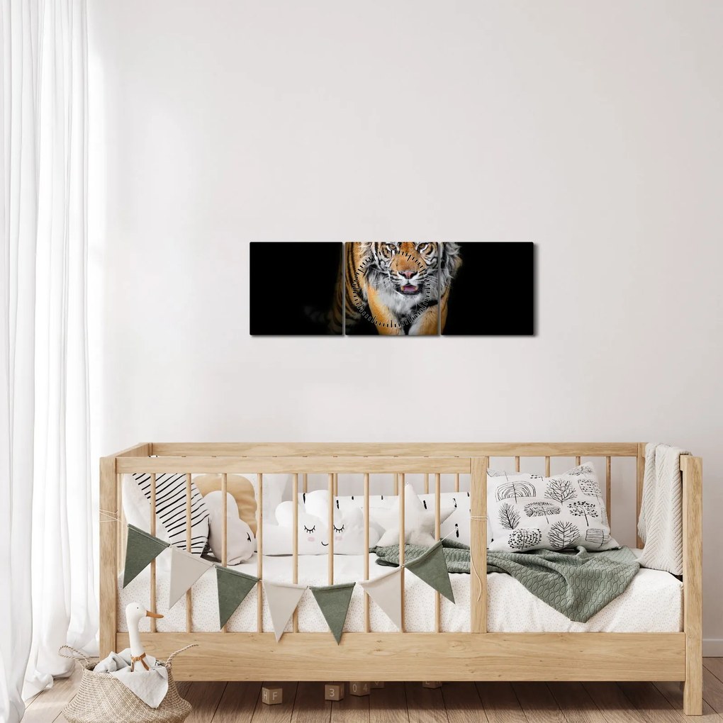 Tablou - Tiger (cu ceas) (90x30 cm)