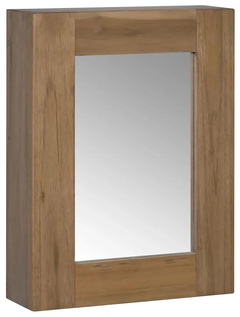 vidaXL Dulap cu oglindă, 30 x 10 x 40 cm, lemn masiv de tec