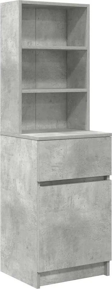 vidaXL Noptiera gri beton 39x35x125 cm lemn prelucrat