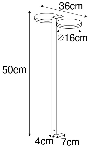 Lampă de exterior cu picior maro ruginiu 50 cm incl. LED 2 lumini IP44 - Esmee