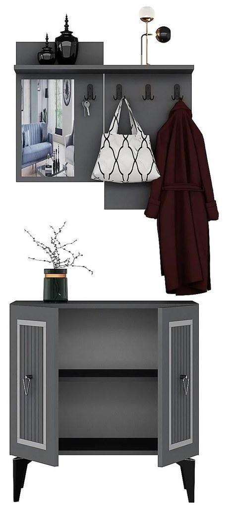 Mobilier Hol Tideno (antracit + argintiu) . 1093901