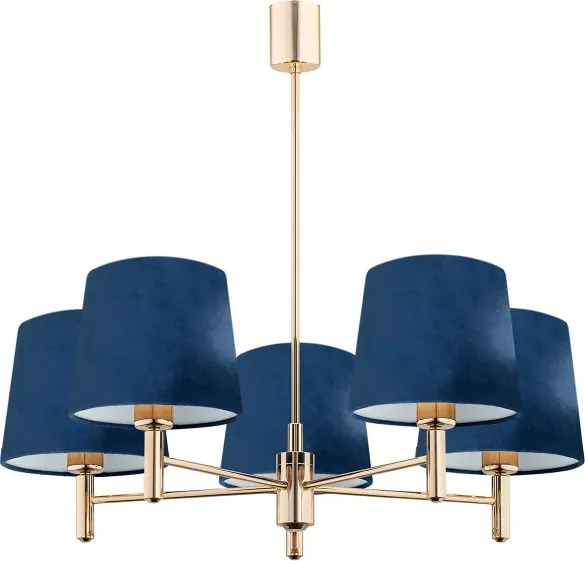 Brilagi - Candelabru pe tijă MONTE, 5xE27/60W/230V, albastru/auriu