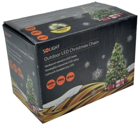 Solight 1V05-WW - Ghirlandă LED pentru exterior, 500 LED, 8 moduri, IP44, 55 m, alb cald