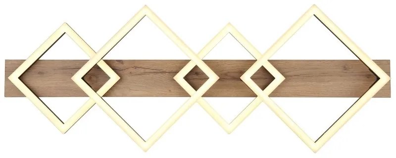 Plafoniera LED design industrial Beatrix negru, maro 82x31cm