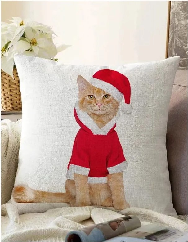 Față de pernă 43x43 cm cu model de Crăciun – Mila Home