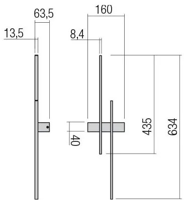 Redo 01-2747 - Aplică de perete LED TANGENT, 13W/230V, CRI 90, neagră