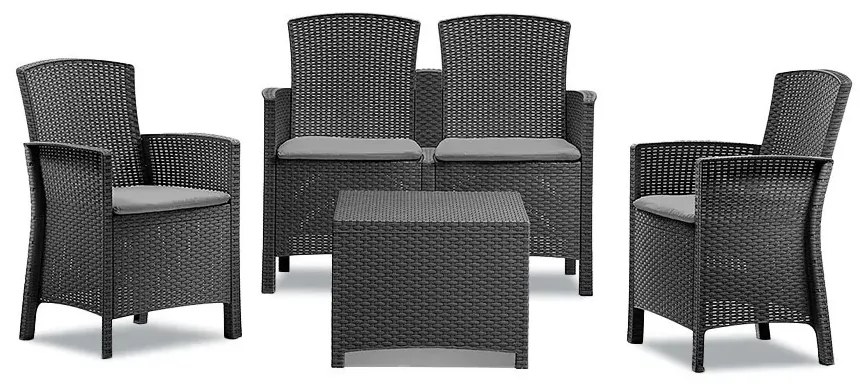 Set mobilier de grădină Lima cu 4 locuri, grafit