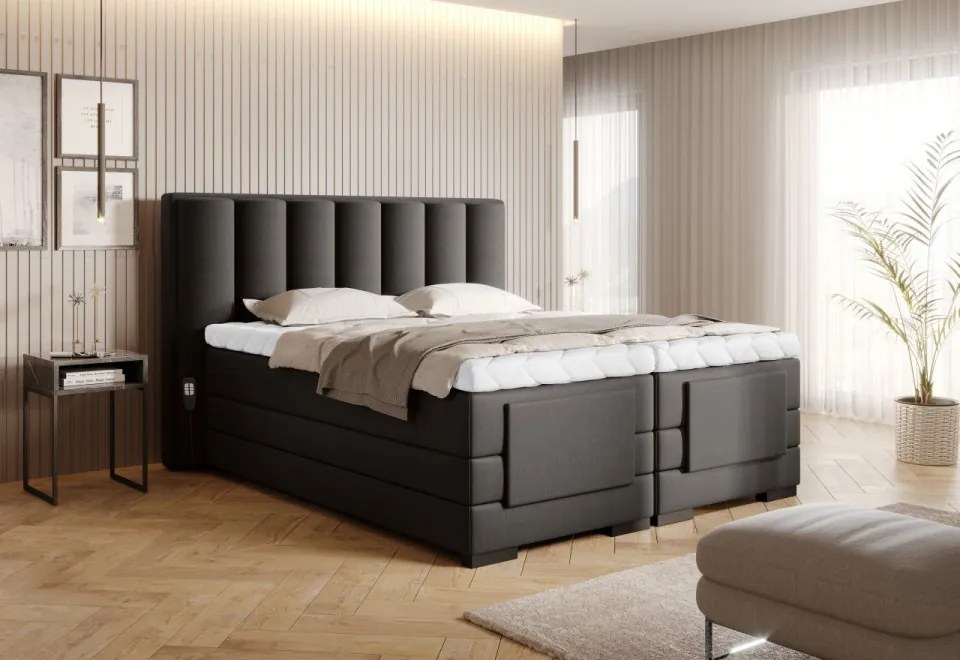 Pat electric ajustabil, 180x200 cm, Veros 182, Eltap (Culoare: Negru - Flores 10)