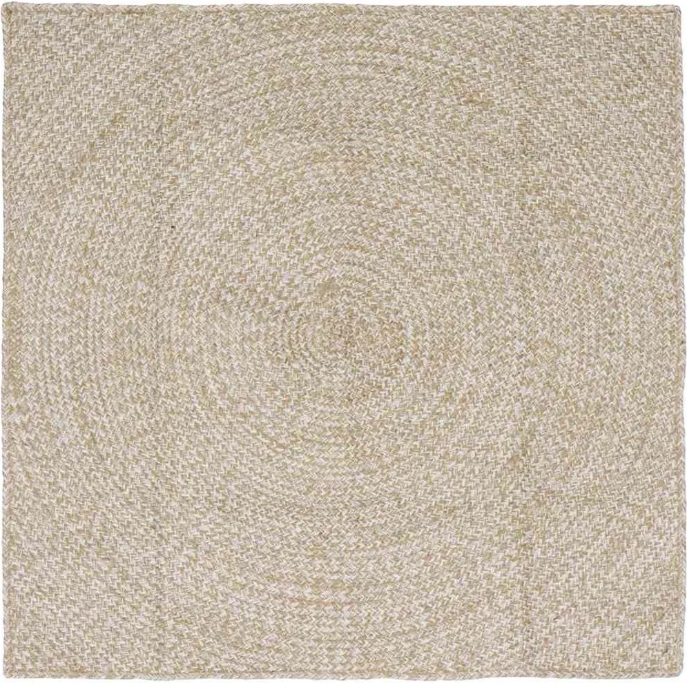 vidaXL Covoare de zonă Pătrat Natural și Alb 160 x 160 cm Iută