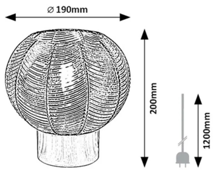 Lampă de masă Rabalux 74017 Monet, negru