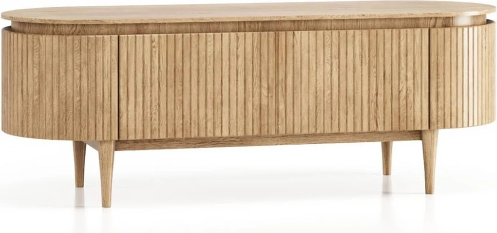 Comodă TV lemn masiv Miami 3 usi, 140 × 50 × 50 cm