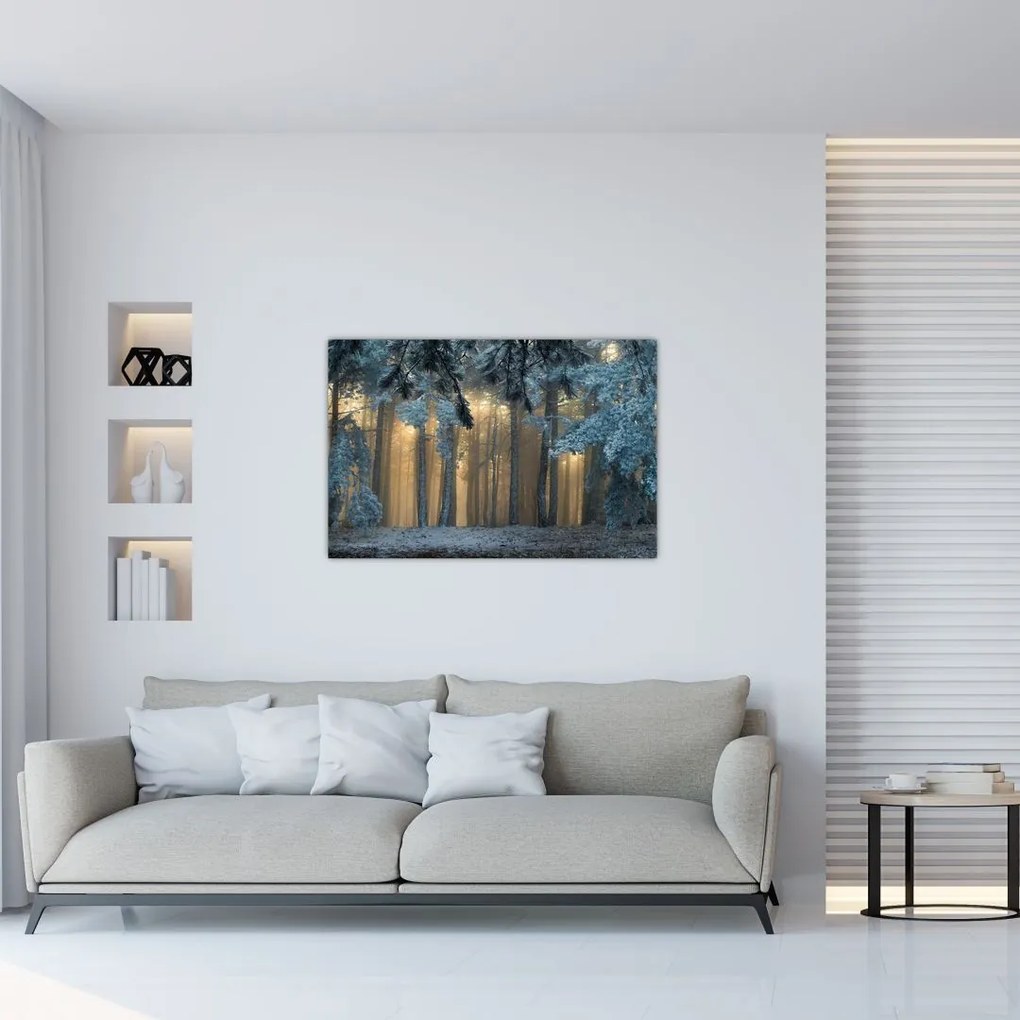 Tablou cu pădure înzăpezită (90x60 cm)