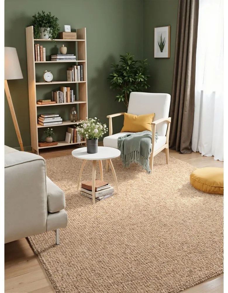 Covor maro deschis lavabil 200x290 cm Rocco Caramel – Elle Decoration
