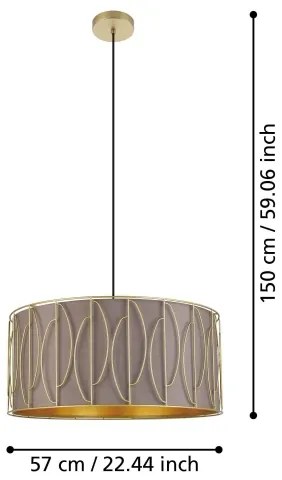 Lustră pe cablu Eglo 390206 COROJAL 1xE27/40W/230V auriu/maro