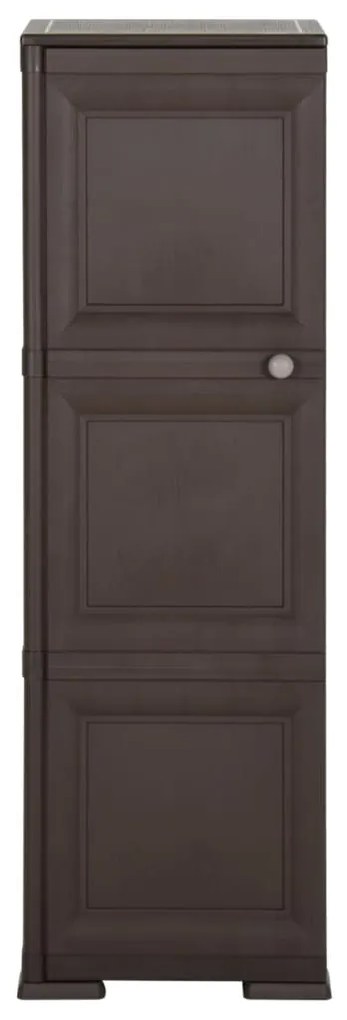 340606 vidaXL Dulap din plastic, 40x43x125 cm, maro, design de lemn