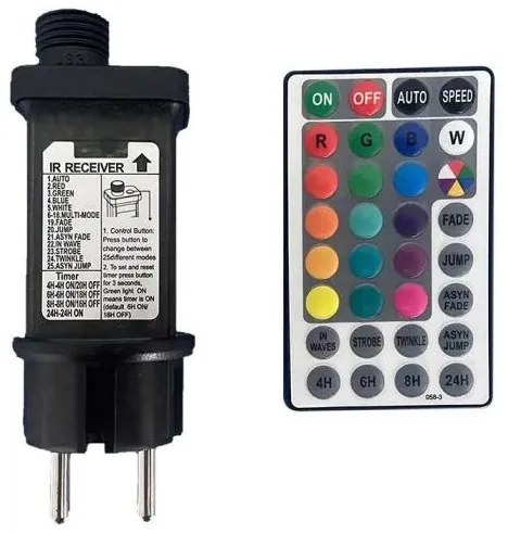 Lanț LED RGB de exterior STRING 13 m 15xLED/0,5W/230V IP44