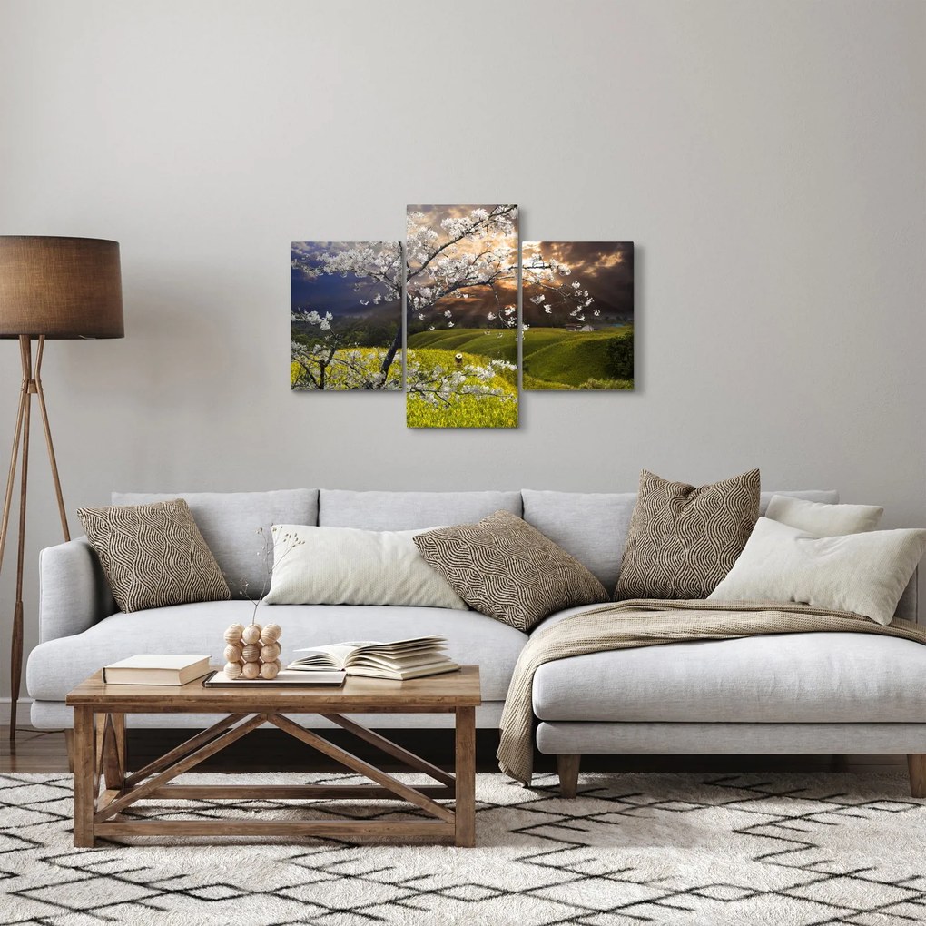 Tablou - Peisaj cu pomul înflorit (90x60 cm)