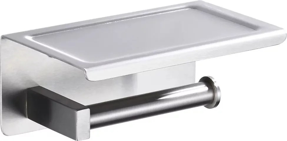 Suport hartie igienica Balneo Qube cu raft inox periat