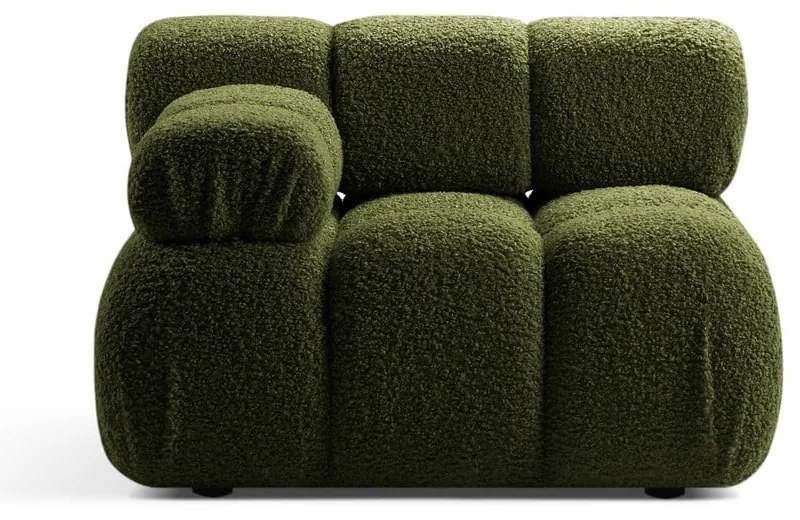 Modul pentru canapea modulară verde cu tapițerie din țesătură bouclé (cu colț pe partea stângă ) Bellis – Micadoni Home