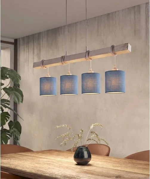 Brilagi - Lustra LED pe cablu NUBILA 4xE27/60W/230V gri/albastru închis