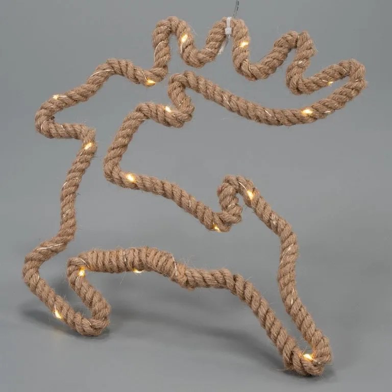 Decorațiune de Crăciun ren 28 x 29 cm, 20 LED-uri, alb cald