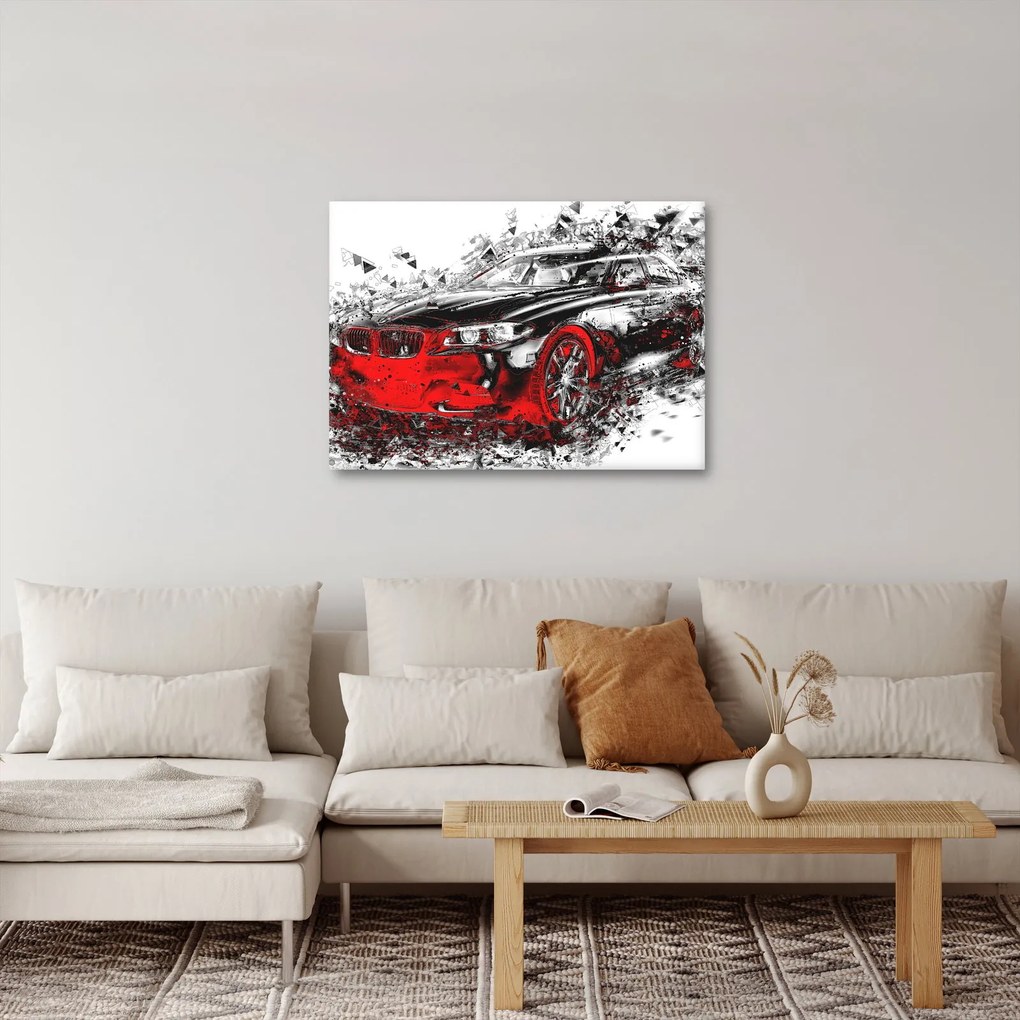 Tablou - Mașina pictată în acțiune (70x50 cm)