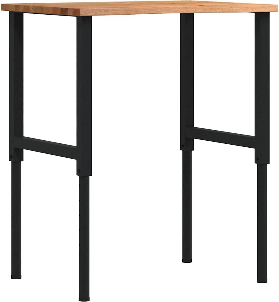 vidaXL Banc lucru maro 80x60x(71,5-98) cm lemn masiv stejar