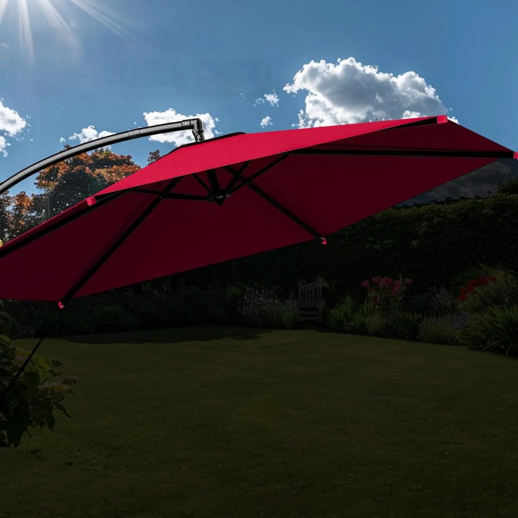 Deuba Umbrelă de grădină cu UV 80 + Ø300 cm - roșu