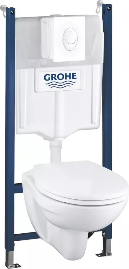 Set rezervor WC Grohe Solido 4 in 1 si clapeta alba Skate Air plus vas WC cu capac softclose