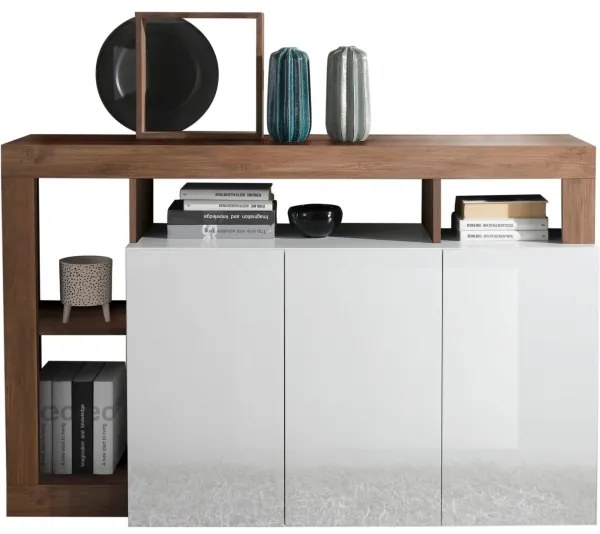 Comodă LENOR alb/stejar