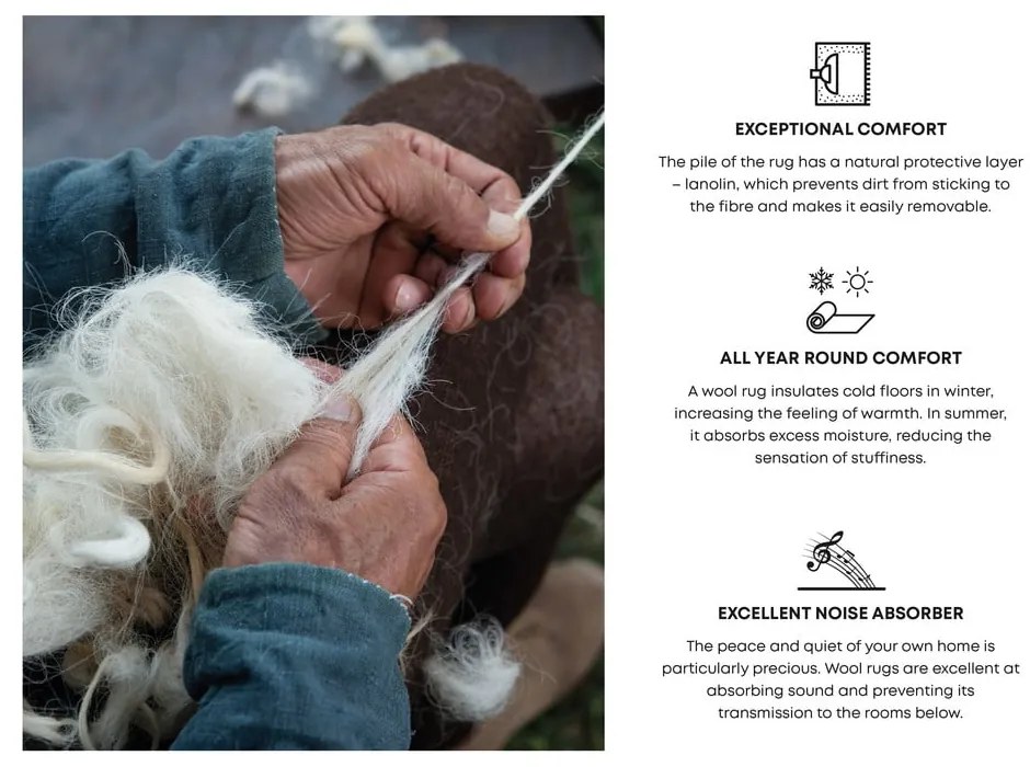 Covor în culoarea petrolului din lână 160x240 cm Eve – Agnella