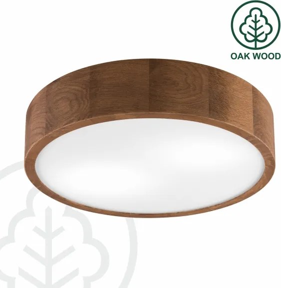 Brilagi - Plafonieră LED RGBW dimabilă CARVALHO, 2×E27/9W/230V, Wi‑Fi, finisaj stejar, Ø 37,5 cm