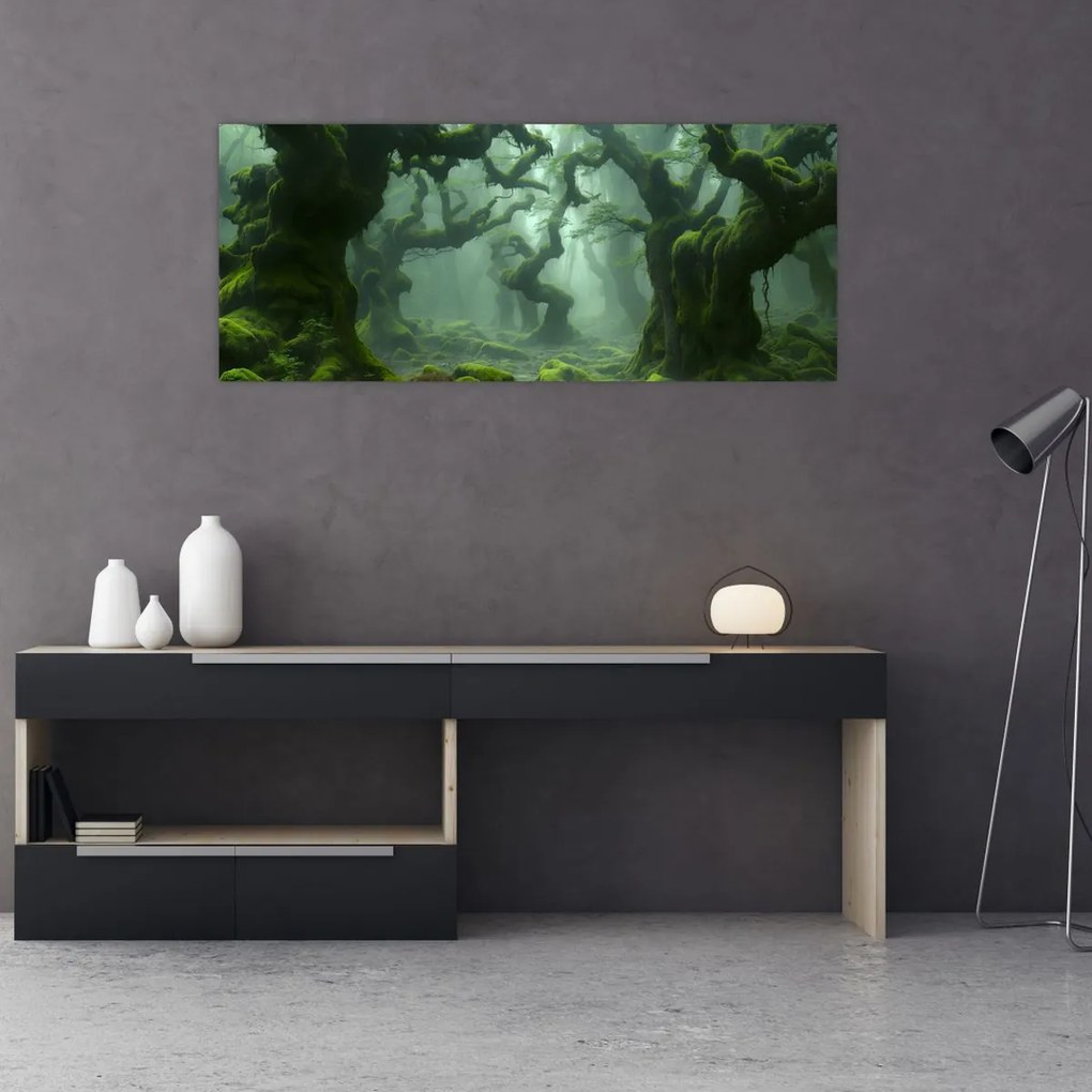 Tablou - O pădure acoperită de mușchi (120x50 cm)