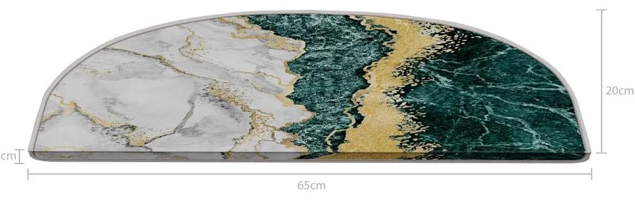 Covorașe pentru scări în culoarea petrolului-crem 16 buc. 20x65 cm Golden Marble – Vitaus
