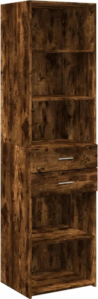 vidaXL Dulap înalt, stejar fumuriu, 50x42,5x185 cm, lemn prelucrat
