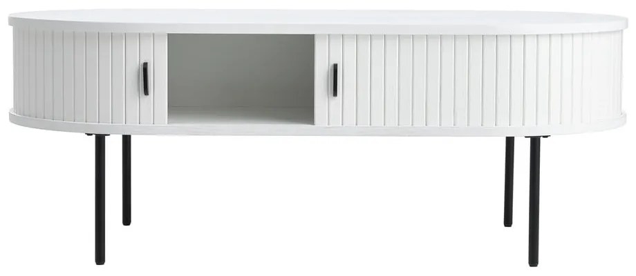 Măsuță de cafea albă cu aspect de lemn de stejar 60x120 cm Nola – Unique Furniture