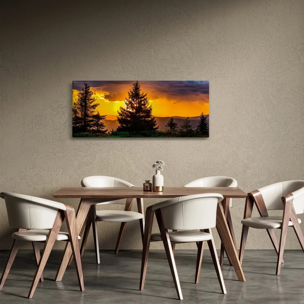 Tablou - coniferi (120x50 cm)